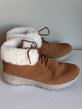 Skechers Shoes Womens 8 Chestnut Brown On The Go Joy Lush Suede Chukka Boots